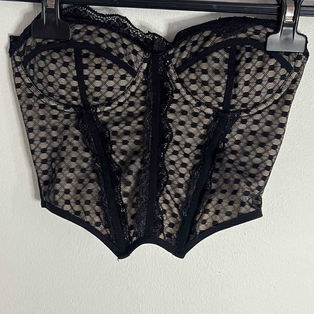 SHEIN Black Mesh Bustier